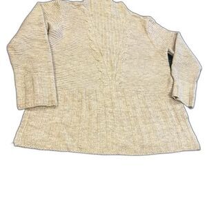 Joseph A Oversized Cozy Ribbed Beige Sweater Size L